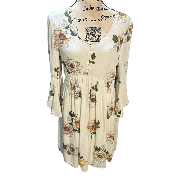 Jody California Midi Floral Dress Sz Lrg - Picture 1 of 14